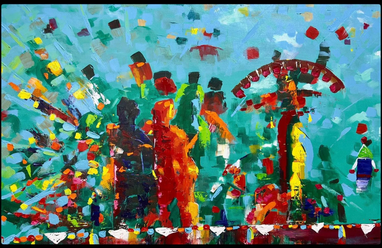 Abstract painting with vibrant colors