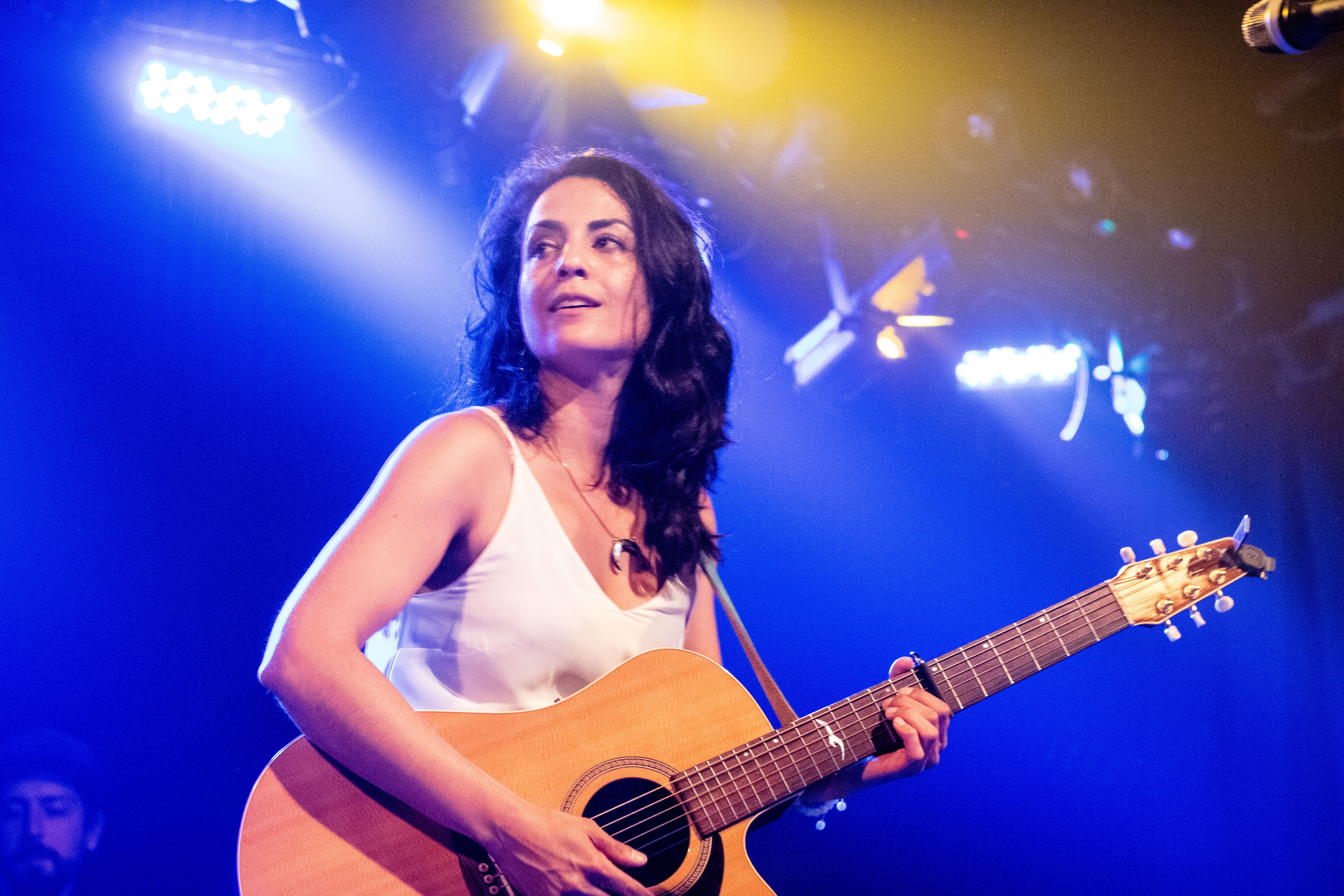 Naghmeh playing the guitar