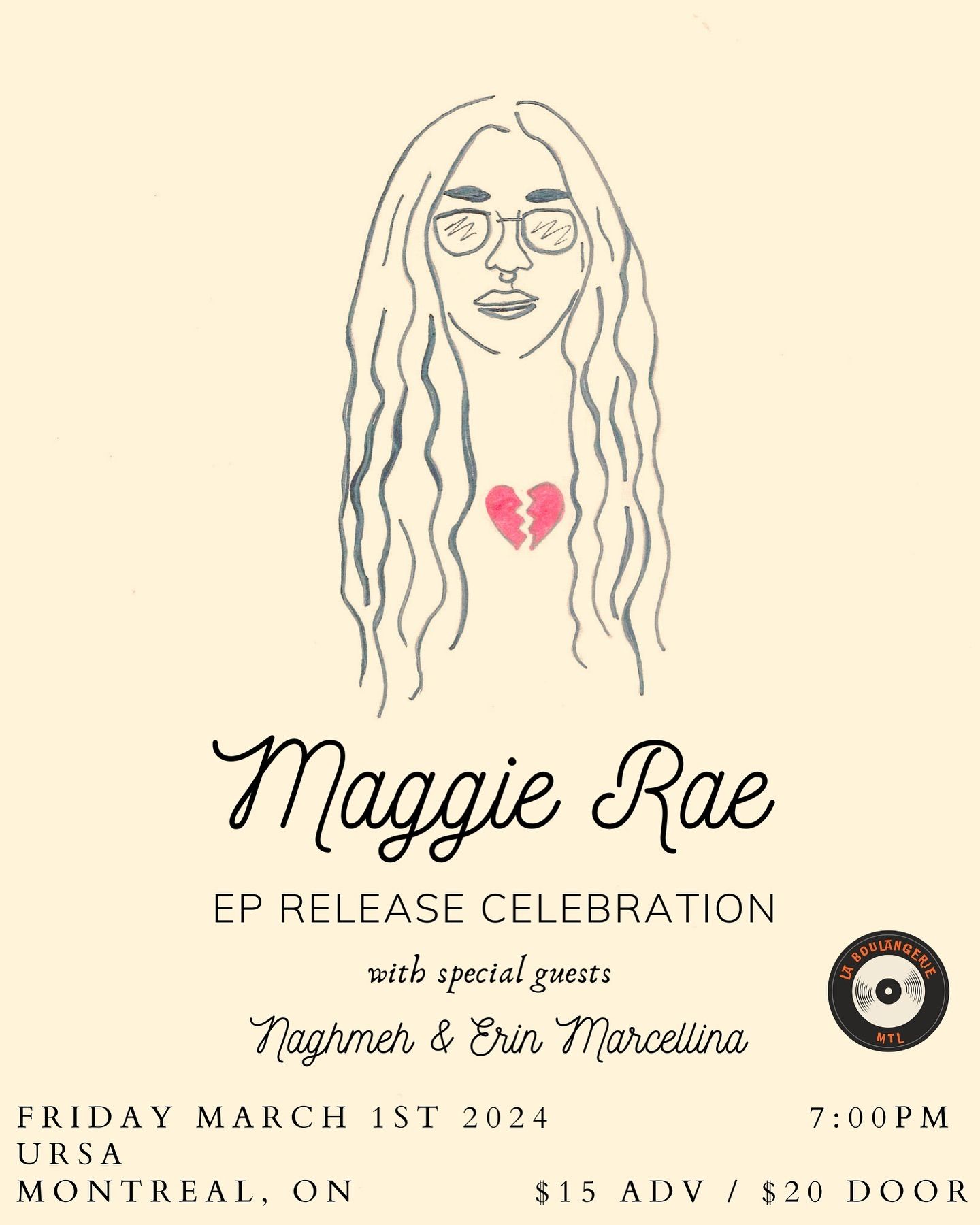 Maggie Rae - Lancement de EP - avec invitées spéciales: Naghmeh & Erin Marcellina