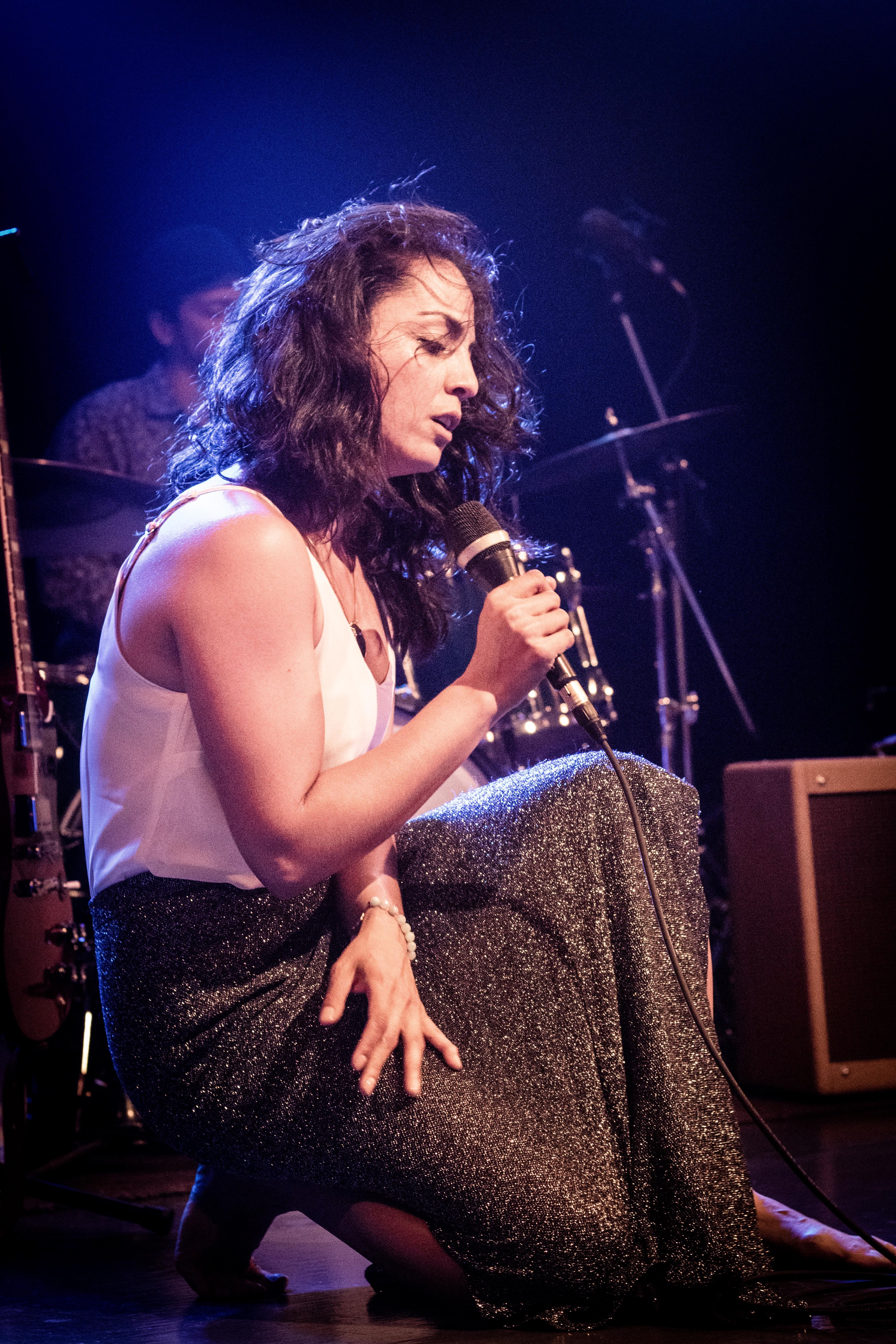 Naghmeh signing on the floor