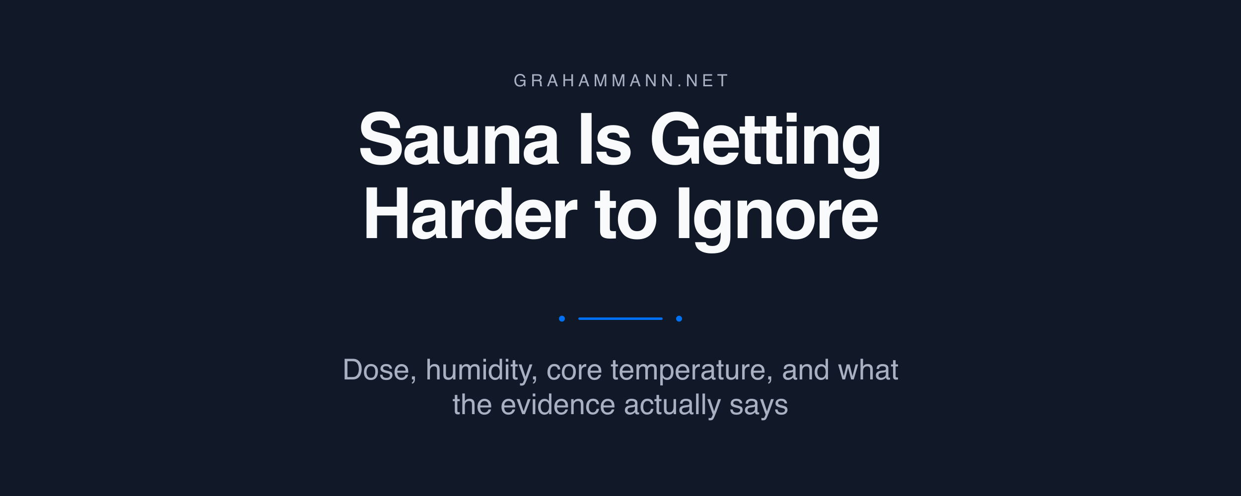 Sauna Is Getting Harder to Ignore
