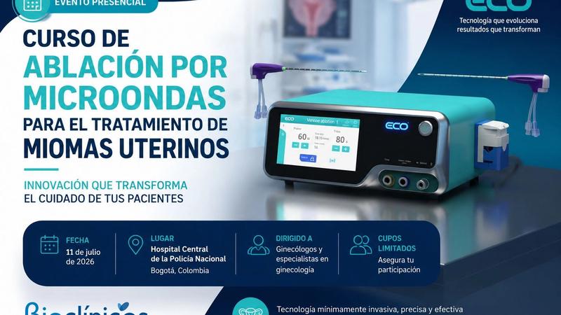 Curso sobre ablación por microondas para el tratamiento de miomas uterinos en Bogotá.