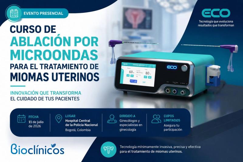 Curso sobre ablación por microondas para el tratamiento de miomas uterinos en Bogotá.