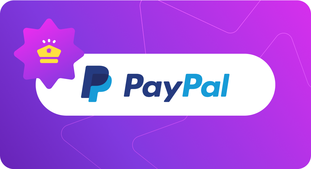 Paypal logo on a purple gradient background