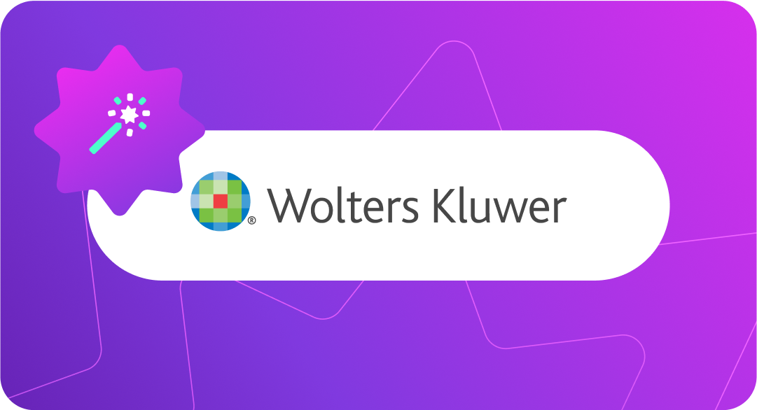 Wolters Kluwer logo on a purple gradient background