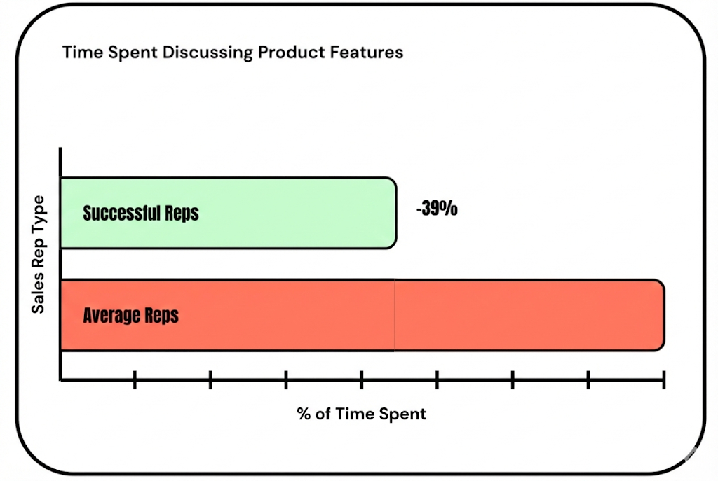 Graph showing time spent discussing product features