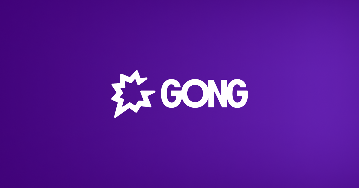 White Gong logo on a purple background