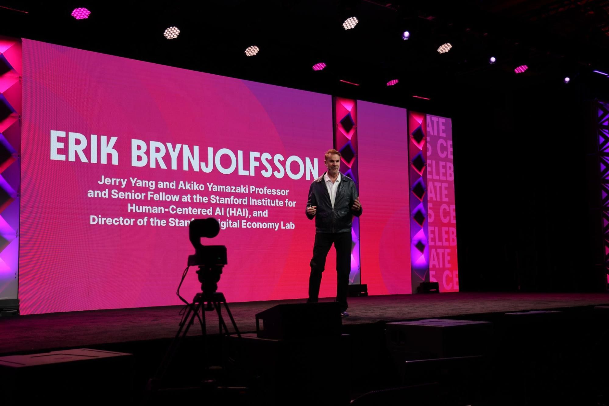 Man standing on stage