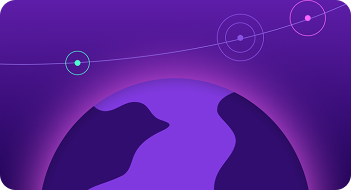  Earth image with lit up beacons above