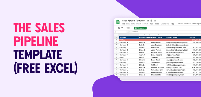 Free Excel Sales Pipeline Template (It Works With Google Sheets Too)