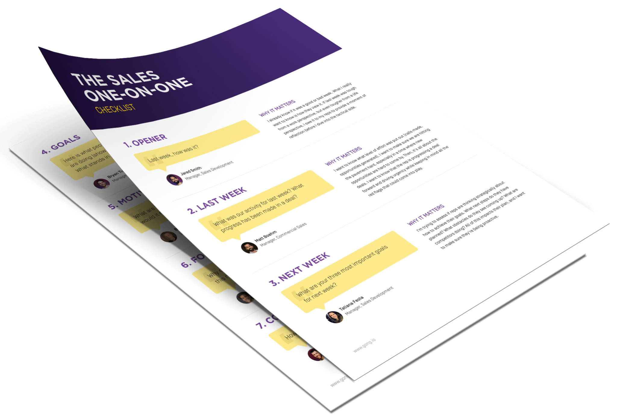 The sales one-on-one checklist