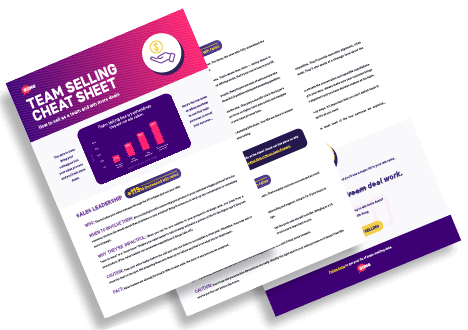 The team selling cheat sheet