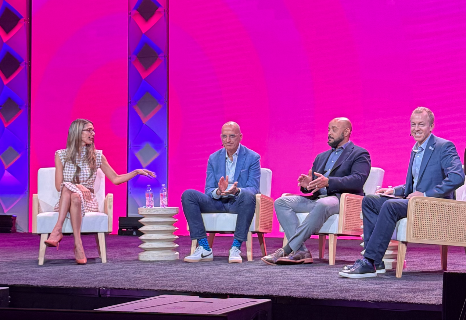 Group of people sitting on a stage