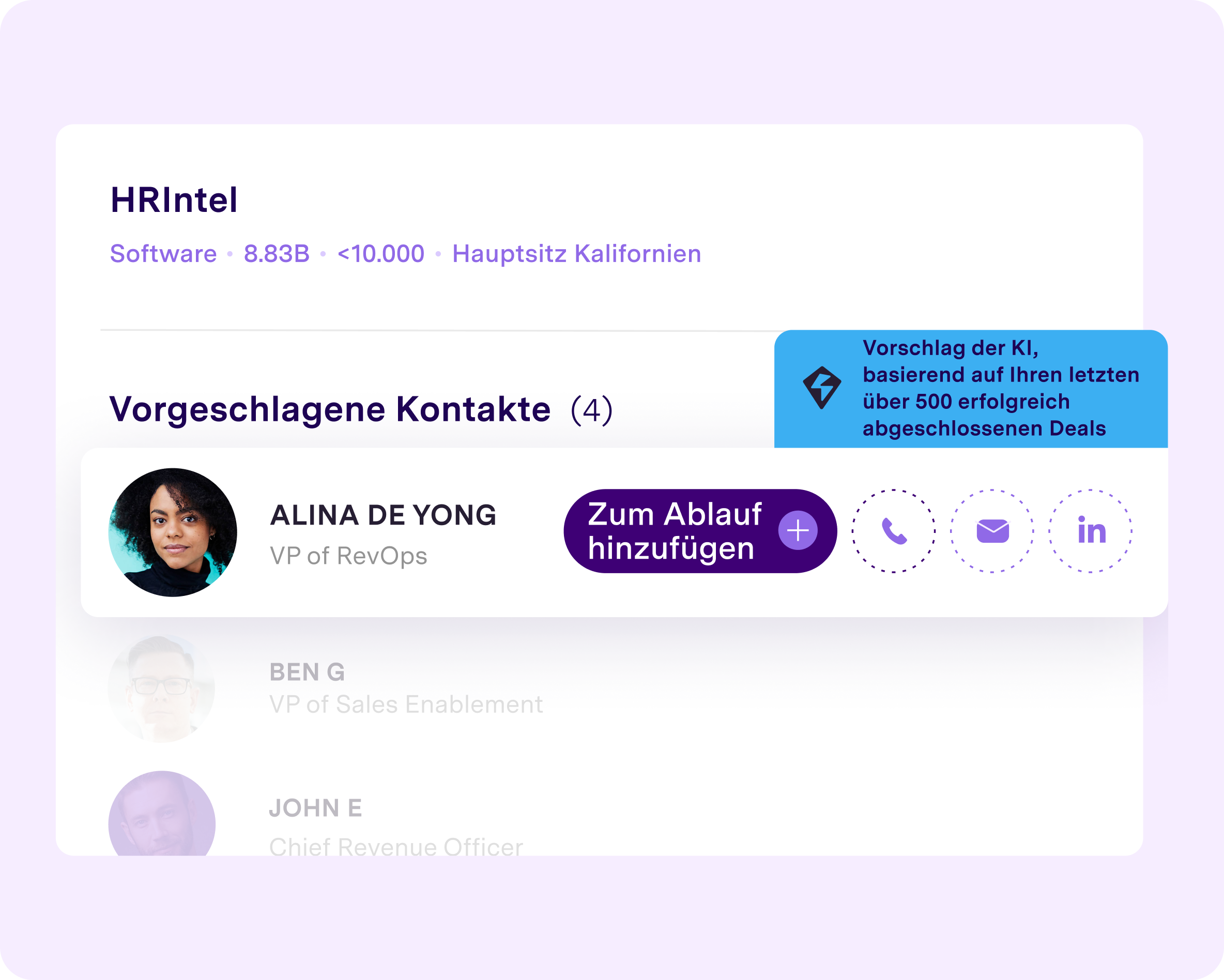 Gong engage recommended contacts