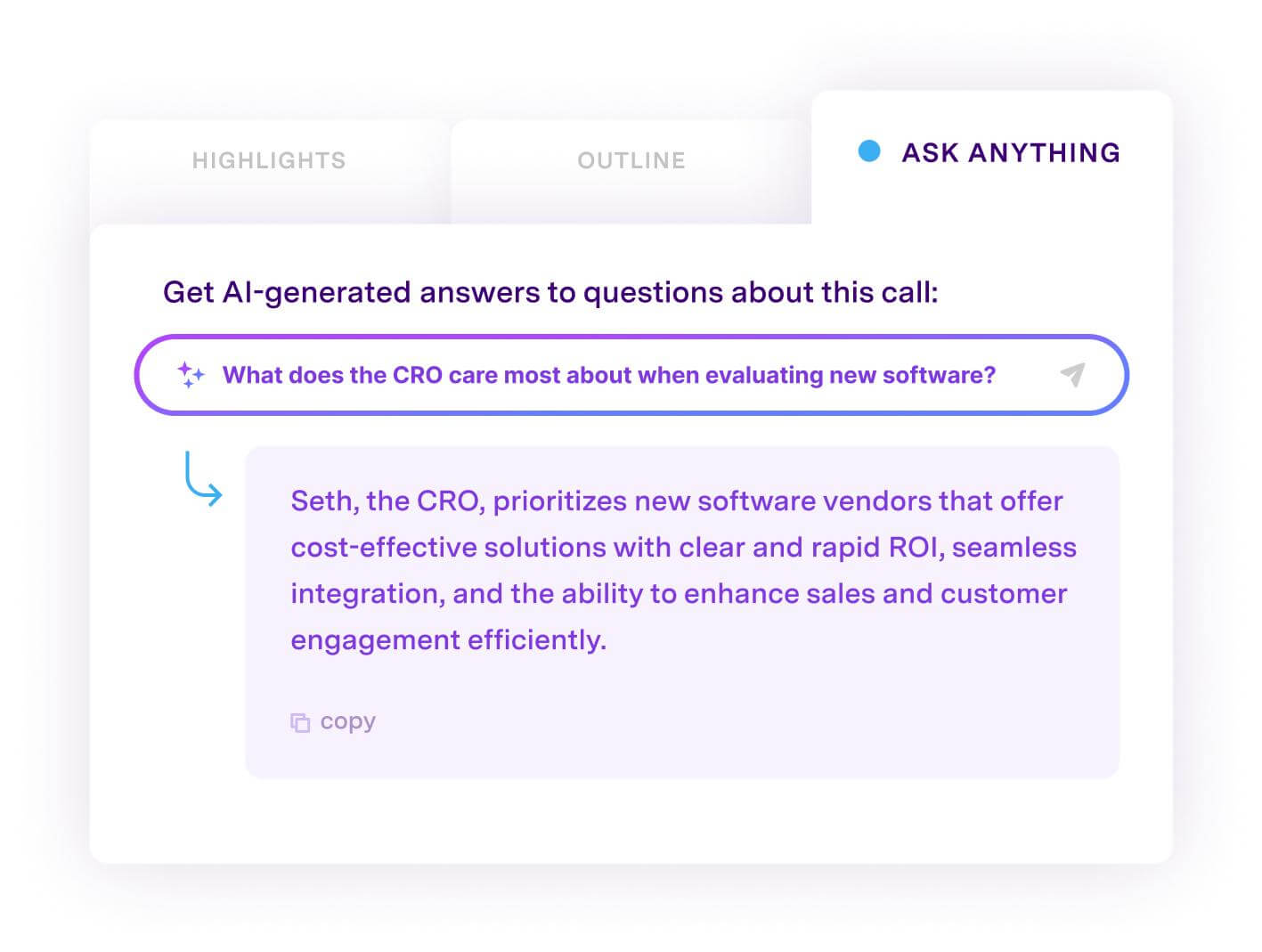 Gong AI ask anything