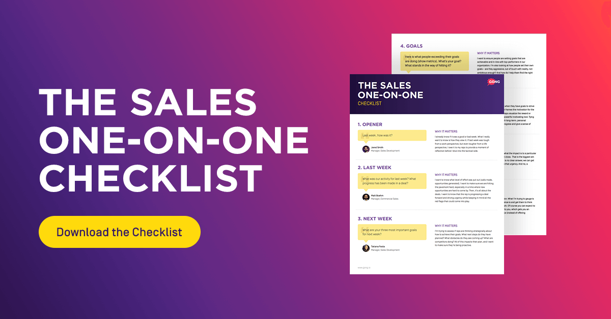 The sales one-on-one checklist