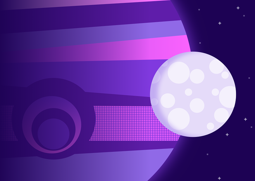 Purple and pink planet imagery