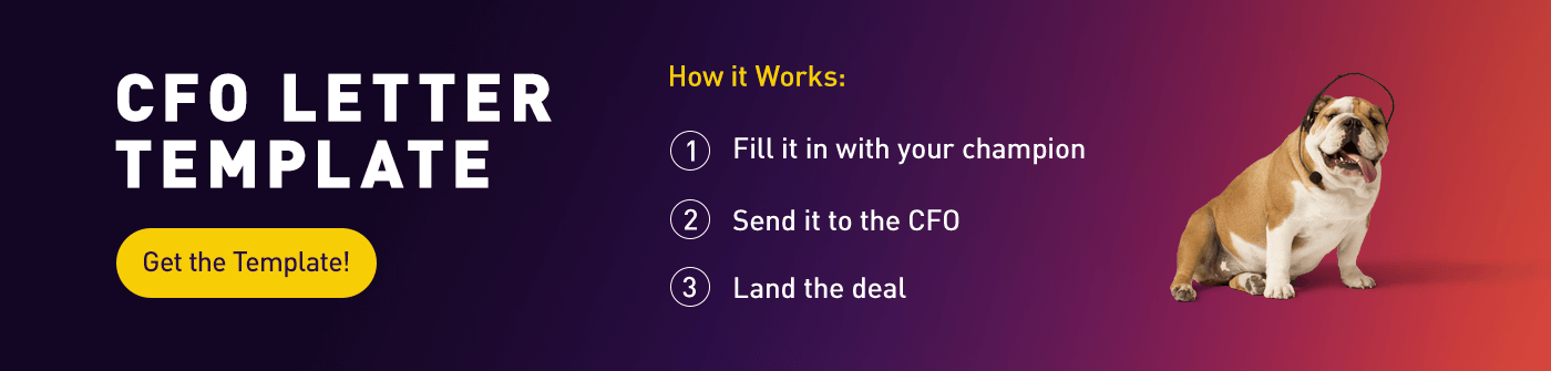 CFO Letter Template with bulldog mascot and three-step process