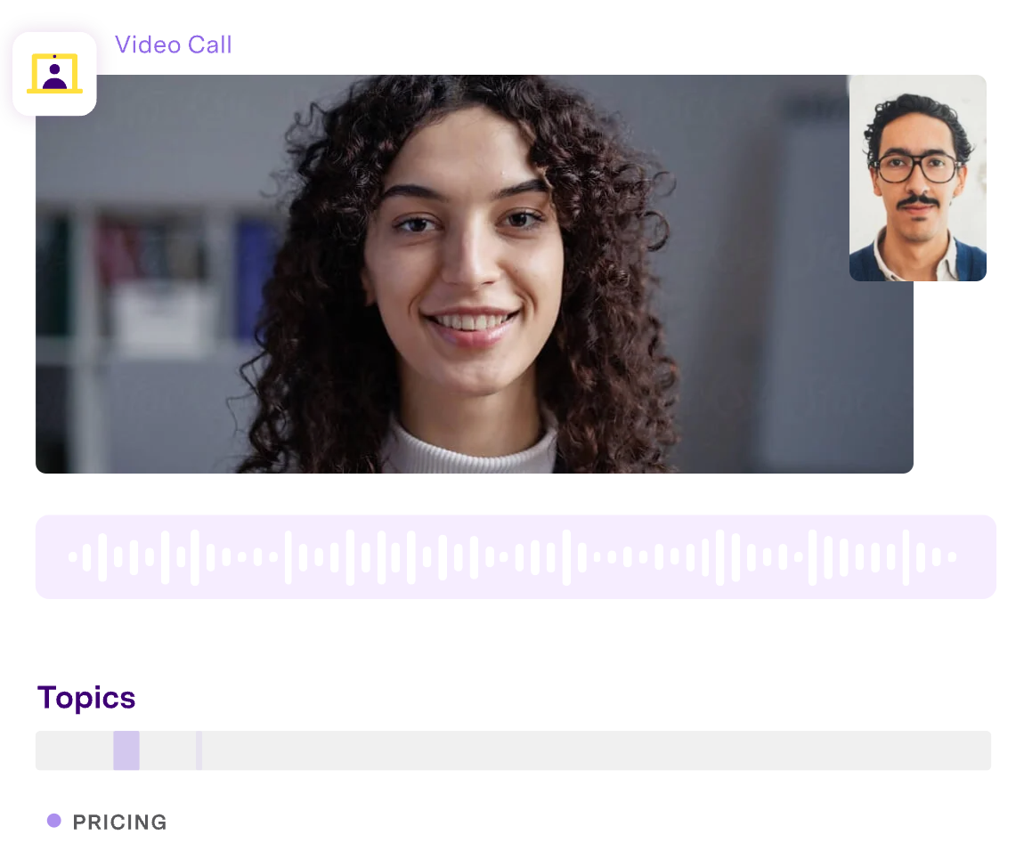 video call topic analysis on Gong