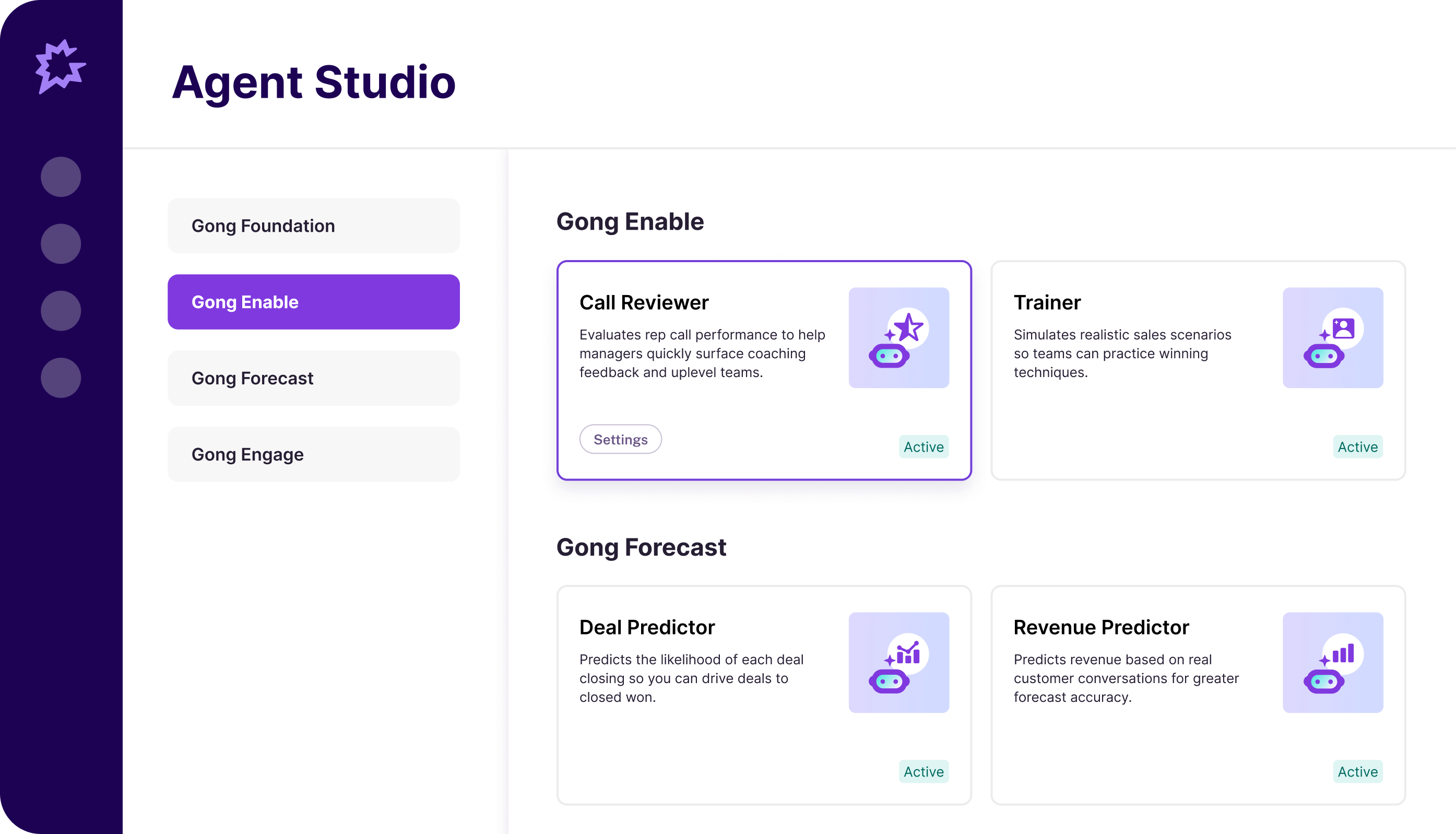 Gong AI Agent Studio