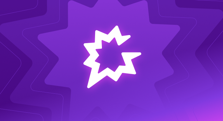 Gong logo on purple starburst background