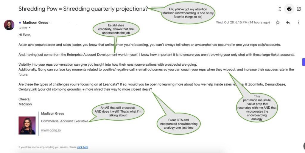 cold email break down linkedin