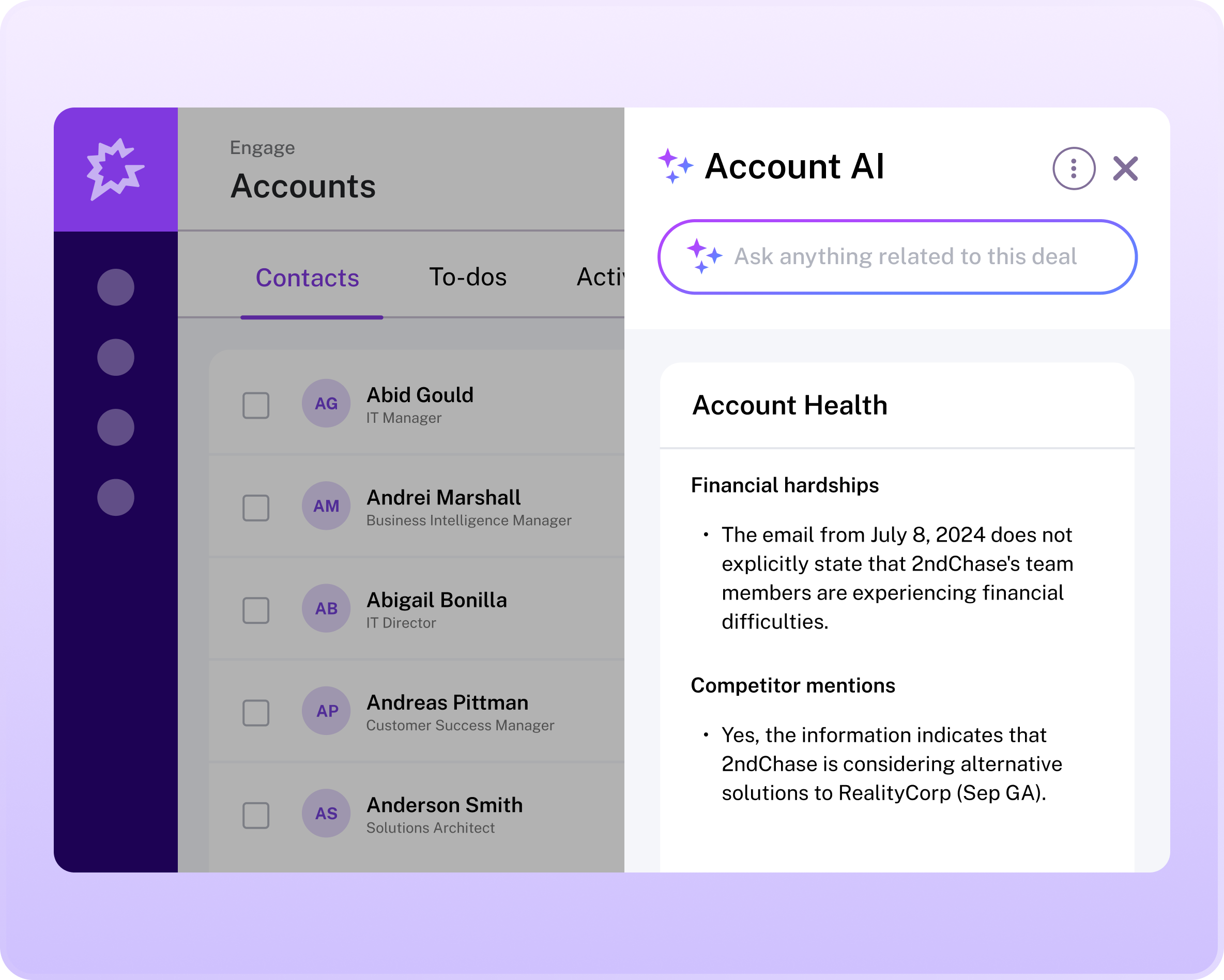 Dashboard view of the Gong Revenue AI Platform showing pipeline analytics, including deal stages, win rates, and team performance metrics for revenue forecasting.