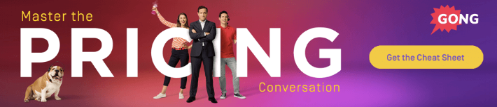 Master the Pricing Conversation - Gong sales training banner with professionals