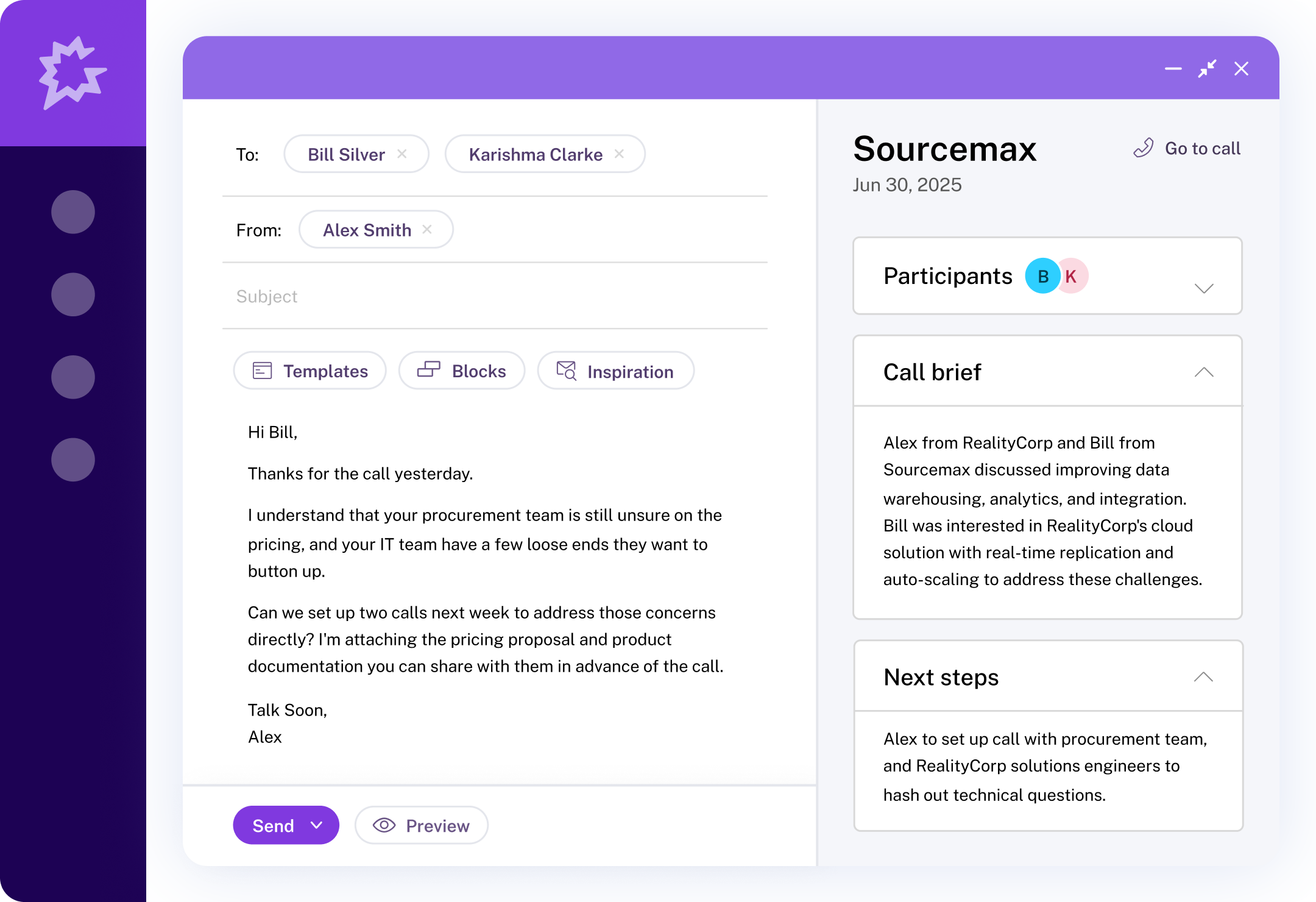 Gong Engage AI Composer