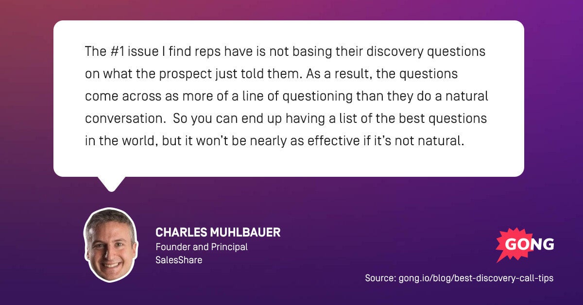 Charles Muhlbauer quote on natural discovery questions