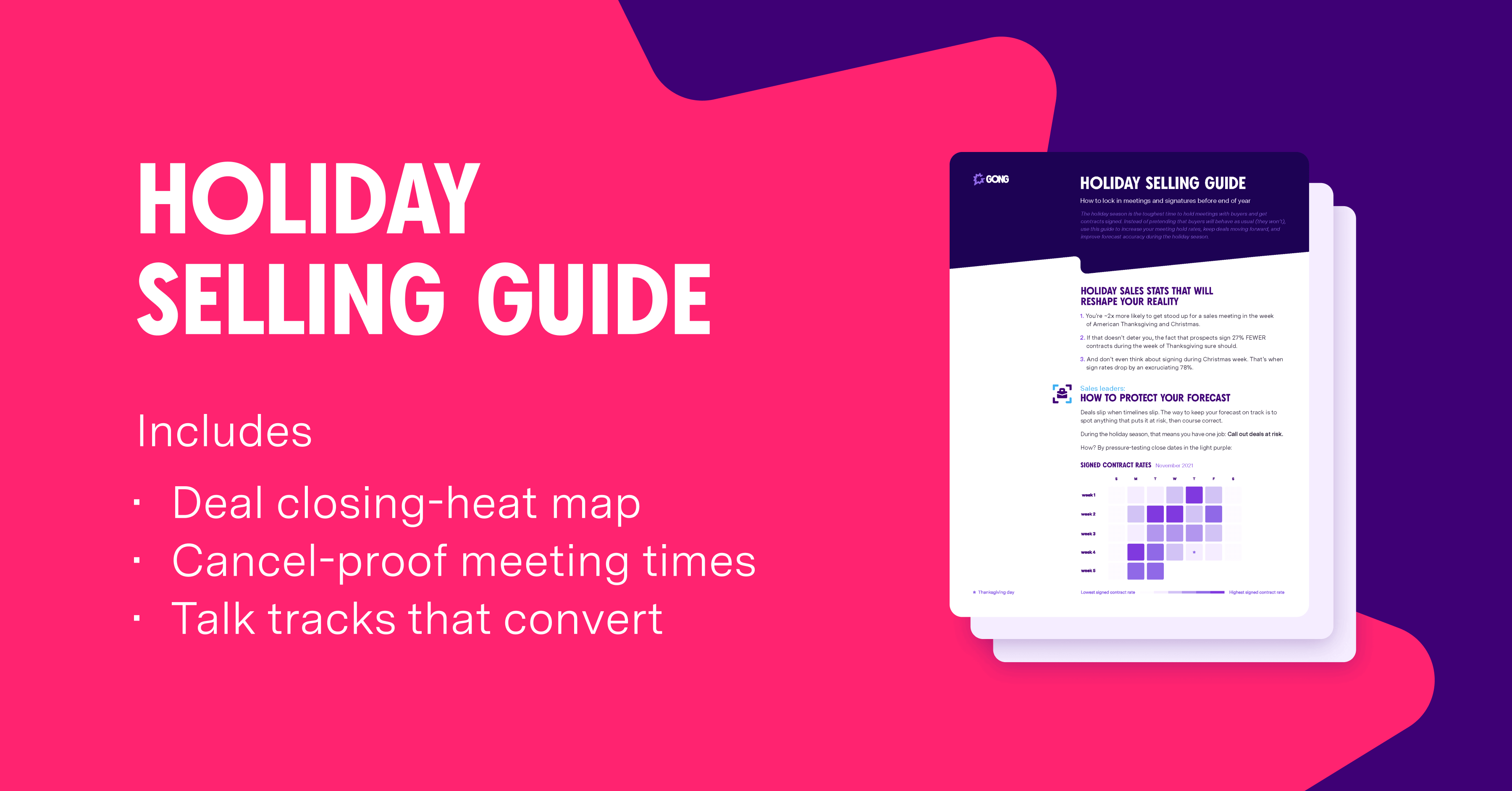 Holiday Selling Guide featuring deal closing heat map and meeting strategies
