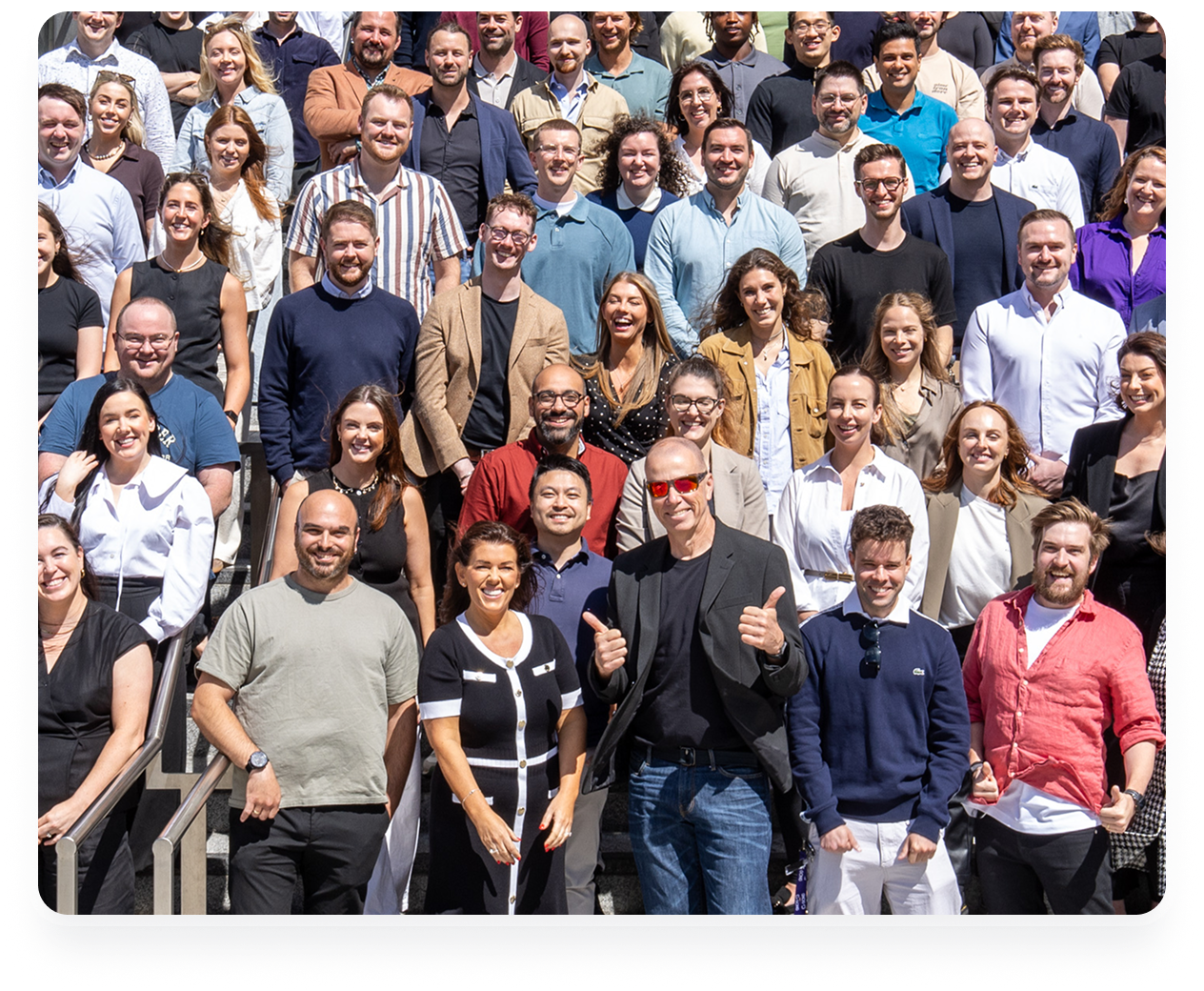 large group of people posing for a photo