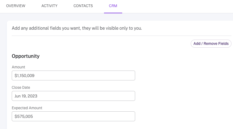 update CRM fields