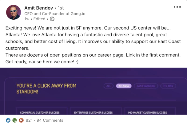 Amit Linkedin Post