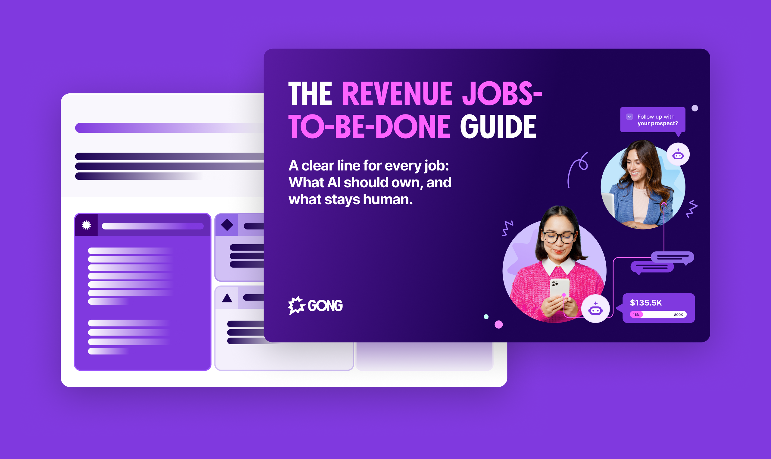 White logo on purple background