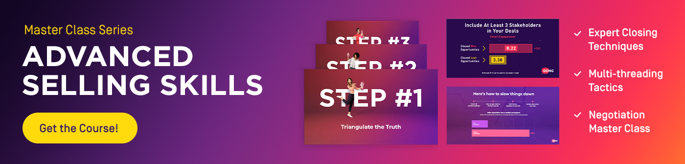 Master Class Series Advanced Selling Skills course preview with three steps and key topics listed