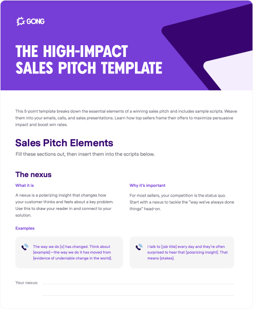 Your high-impact sales pitch template.