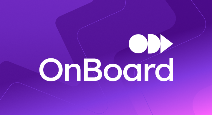 Onboard logo on a purple star background