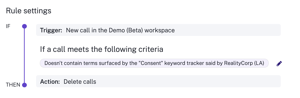 Rule settings 