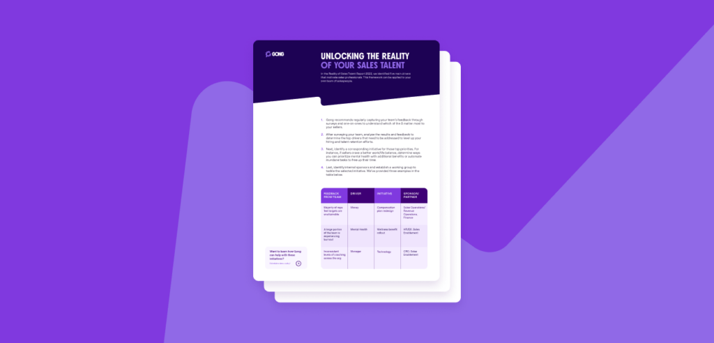 Sales talent initiative template