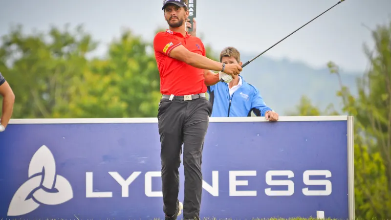Joost Luiten tijdens een afslag op de DP World Tour