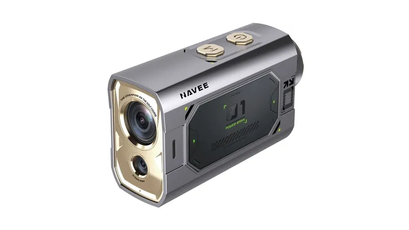 NAVEE MINI Rangefinder, een compacte grijze rangefinder met gouden lenzen