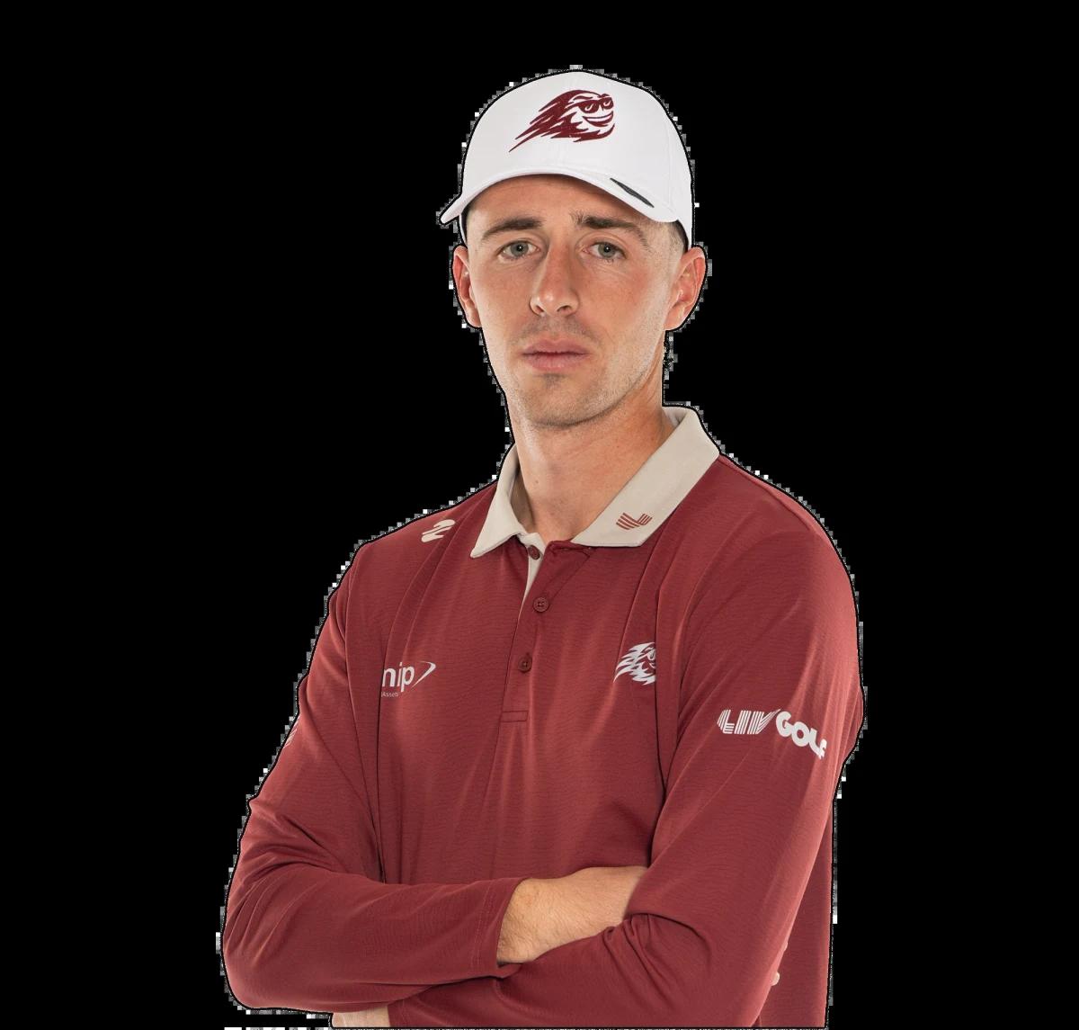 David Puig in het tenue van LIV Golf-team Fireballs GC