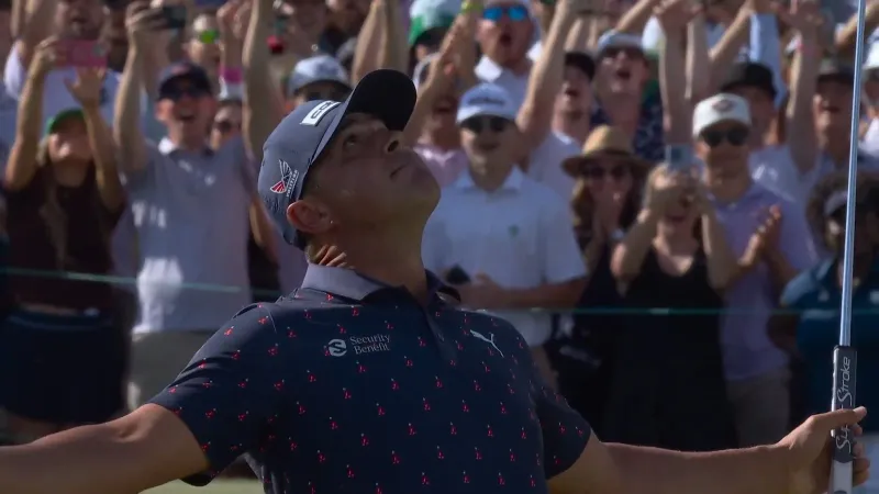 Gary Woodland viert een overwinning tijdens een PGA Tour-toernooi