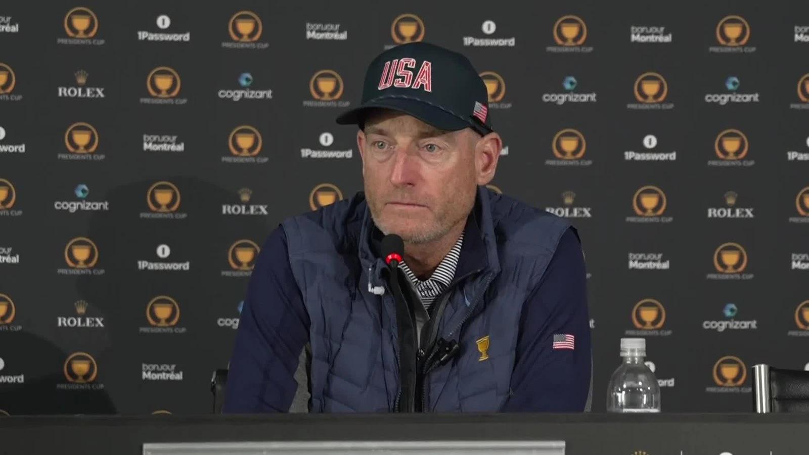 Jim Furyk, captain van Team USA, tijdens een moment rond de Ryder Cup 2027