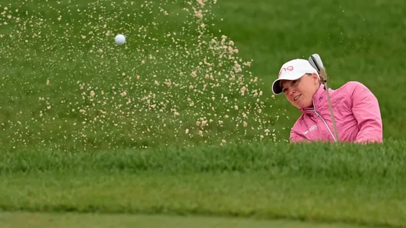 Manon De Roey tijdens de KPMG Women's PGA Championship 2026