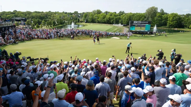 De golfbaan van LIV Golf Indianapolis, decor van de seizoensfinale 2026