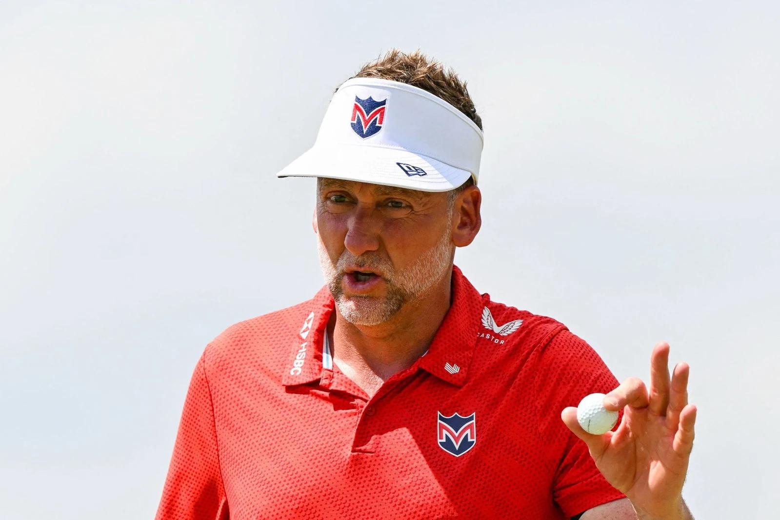 Ian Poulter (Majesticks GC) tijdens de eerste ronde van LIV Golf New York, augustus 2026
