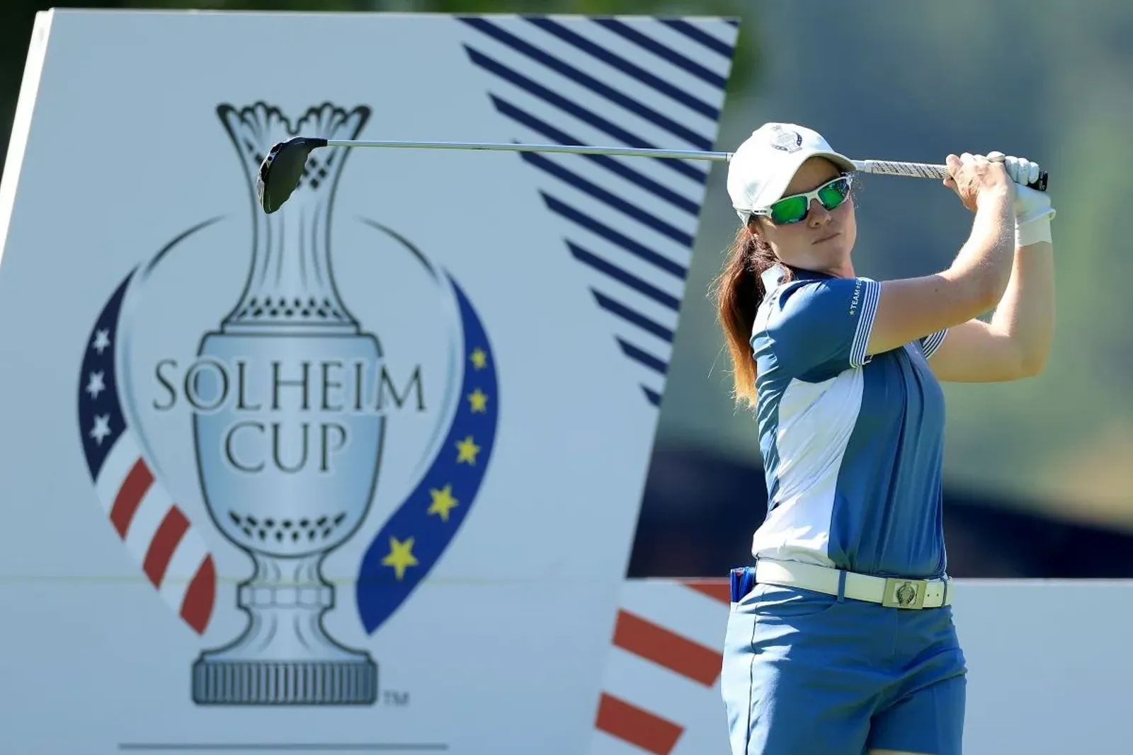 Leona Maguire tijdens de Solheim Cup van 2024