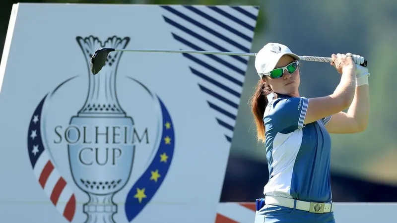 Leona Maguire tijdens de Solheim Cup van 2024